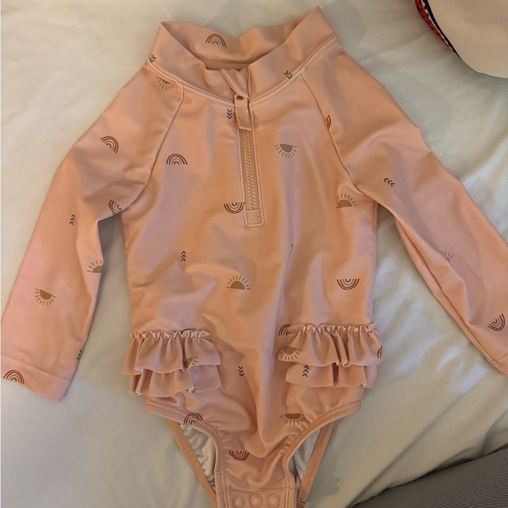 Baby Hilary Duff Rays And Rainbows Ruffle 1-Piece Rashguard